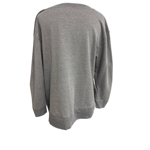 Simply Vera Vera Wang XL Floral Gray Sweatshirt With Embellishments - Picture 9 of 15